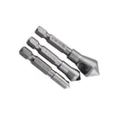 3 Pieces Woodworking Hex Blade Countersink Power Drill Bit Chamfer Oblique Hole Deburring
