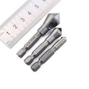 3 Pieces Woodworking Hex Blade Countersink Power Drill Bit Chamfer Oblique Hole Deburring