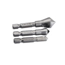 3 Pieces Woodworking Hex Blade Countersink Power Drill Bit Chamfer Oblique Hole Deburring
