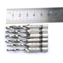 6 pieces HSS Hex Shank Spiral Taps Spiral Fluted Taps Compound Screw Tap Set
