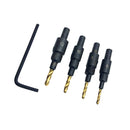 4Pcs HSS Countersink Drill Bit Set Round Shank Drilling Hole Cutters for Wood and Plastic Work