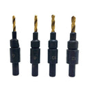 4Pcs HSS Countersink Drill Bit Set Round Shank Drilling Hole Cutters for Wood and Plastic Work