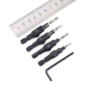 4Pcs Titanium Coated HSS Countersunk Drill Bit Set Hexagonal Shank Woodworking Drilling Bits