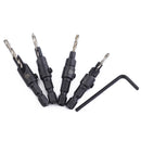 4Pcs Titanium Coated HSS Countersunk Drill Bit Set Hexagonal Shank Woodworking Drilling Bits
