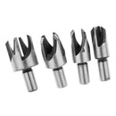 4 Pieces Carpentry Wood Plug Hole Cutter Claw Drill Bit Sets Tool 6/8/10/13mm
