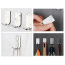 A Set of 8 Pieces Self-adhesive Sticky Hooks Wall Storage Hanger Silver Stainless Steel Metal