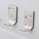 A Set of 8 Pieces Self-adhesive Sticky Hooks Wall Storage Hanger Silver Stainless Steel Metal