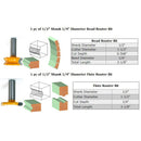 1/4" Diameter 1/2" Shank Flute And Bead Router Bit Woodworking Cutting Tools