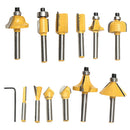 12pc/set Carbide Router Bits 1/4" Shank 6.35mm Rotary Power Tool Accessories