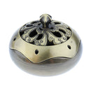 Zen Alloy Incense Burner Tibet Hollow Cover Censer Sandalwood Cone Holder
