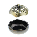 Zen Alloy Incense Burner Tibet Hollow Cover Censer Sandalwood Cone Holder