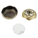 Zen Alloy Incense Burner Tibet Hollow Cover Censer Sandalwood Cone Holder