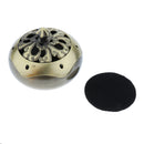 Zen Alloy Incense Burner Tibet Hollow Cover Censer Sandalwood Cone Holder