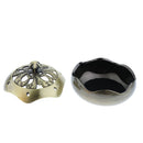 Zen Alloy Incense Burner Tibet Hollow Cover Censer Sandalwood Cone Holder