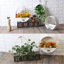 Wall Hanging Wooden Flowerpot Basket Potted Succulent Plant Flower Pot Home Garden Yard Floral Decor