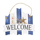 Nautical Decor Wooden Hanging Plaque WELCOME Sign for Shop Cafe Door - Fence Shaped