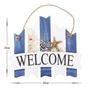Nautical Decor Wooden Hanging Plaque WELCOME Sign for Shop Cafe Door - Fence Shaped
