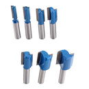 7Pieces Straight Flush Trim Router Bit Set 8mm Shank 6,8, 10,12,14,18, 20mm