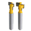 2Pieces T-Slot Cutter Router Bit For 3/8'' & 1/2'' Hex Bolt - 1/4'' Shank