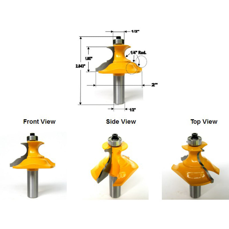 Roman Ogee & Pedestal Edging Router Bit - 2 Bits Set -1/2'' Shank Cutter