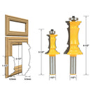 2 Bits Miter Frame Molding Router Bit Set - 1/2'' Shank 3-1/2'' 4-1/2'' Height