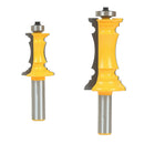 2 Bits Miter Frame Molding Router Bit Set - 1/2'' Shank 3-1/2'' 4-1/2'' Height