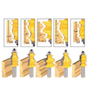 5pcs 1/2'' Shank Rail&Stile Cabinet Door Cutter Router Bit Tool Woodcutters
