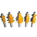 Raised Panel Router Bits -5pc 1/2'' Shank Cove Cabinet Door Woodworking Tool