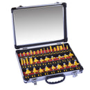 35 Router Bit Set - 1/4" Carbide Bits Kit Quarter Inch Shank Aluminum Case