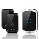 CACAZI A50 Wireless Music Doorbell Waterproof Battery 2 Button 1 Receiver Home Bell Wireless Ring Bell Chime