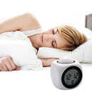 Digital Projection Alarm Clock with LED Desk Clock LCD Display Voice Broadcast Function Temperature Calendar Time 12hr and 24hr Display