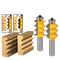 1/2'' Shank Triple Bead&Triple Flute 2 Molding Router Bits Woodworking Cutting Tool