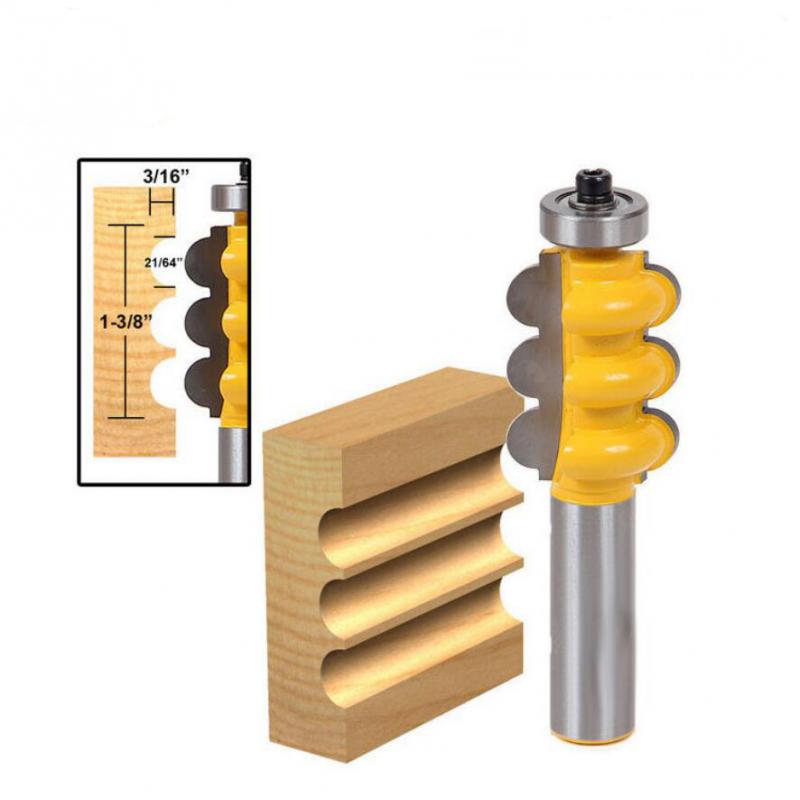 1/2'' Shank Triple Bead&Triple Flute 2 Molding Router Bits Woodworking Cutting Tool