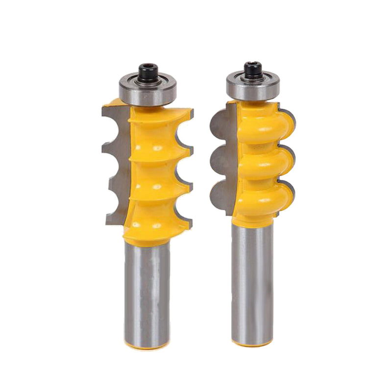 1/2'' Shank Triple Bead&Triple Flute 2 Molding Router Bits Woodworking Cutting Tool