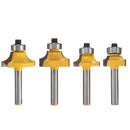 1/4'' Shank Round Over Router Bit Set 1/2'', 3/8'', 1/4'', 1/8'' Radius Wood Cutting Tool