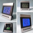 Multi-function Display Alarm Clock LED Digital Travel Clock Snooze Voice Sound Control Battery Operated Time Date Week Temperature Display Backlight 4.72x5.31x1.06inch