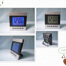 Multi-function Display Alarm Clock LED Digital Travel Clock Snooze Voice Sound Control Battery Operated Time Date Week Temperature Display Backlight 4.72x5.31x1.06inch