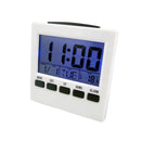 Digital Alarm Clock Weather Thermometer Temperature Time Date Calendar and Large Night Lighting LCD Screen Displaying