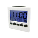 Digital Alarm Clock Weather Thermometer Temperature Time Date Calendar and Large Night Lighting LCD Screen Displaying