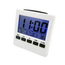 Digital Alarm Clock Weather Thermometer Temperature Time Date Calendar and Large Night Lighting LCD Screen Displaying