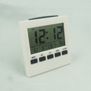 Digital Alarm Clock Weather Thermometer Temperature Time Date Calendar and Large Night Lighting LCD Screen Displaying