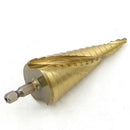 Titanium Step Cone Drill Bit - High Speed Steel, Metric 4-32mm, 1/4" SH, Cone Hole Cutter