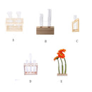 Set of 2 Clear Glass Jars on Wooden Tray Utensils Organizer Flower Vases Home Tabletop Decor