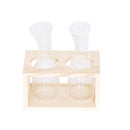 Set of 2 Clear Glass Jars on Wooden Tray Utensils Organizer Flower Vases Home Tabletop Decor
