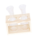 Set of 2 Clear Glass Jars on Wooden Tray Utensils Organizer Flower Vases Home Tabletop Decor