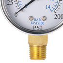 1/4'' NPT Connector Regulator Pressure Gauges For Air Water Oil Gas 0~200PSI