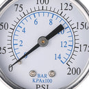 1/4'' NPT Connector Regulator Pressure Gauges For Air Water Oil Gas 0~200PSI