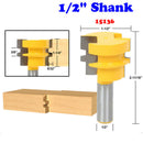 Reversible Glue Joint Router Bit Tenon Cutter 1/2" Shank for Woodworking DIY