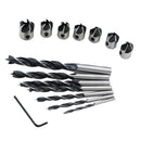 Three Pointed HSS Countersink Drill Bits Chamfering Tool Set for Woodworking