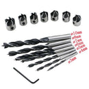 Three Pointed HSS Countersink Drill Bits Chamfering Tool Set for Woodworking